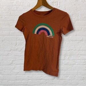 Y2K Rainbow Graphic Baby Tee Juniors Small Soft Girl Cute